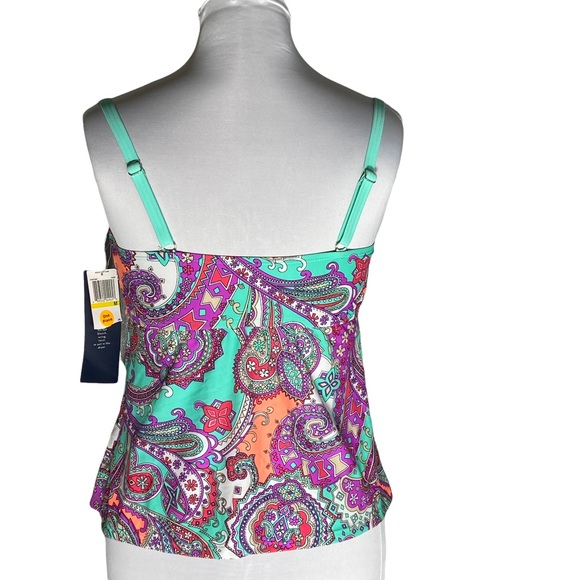 Aqua Couture Tankini Swim Top New Size Medium - Picture 3 of 13